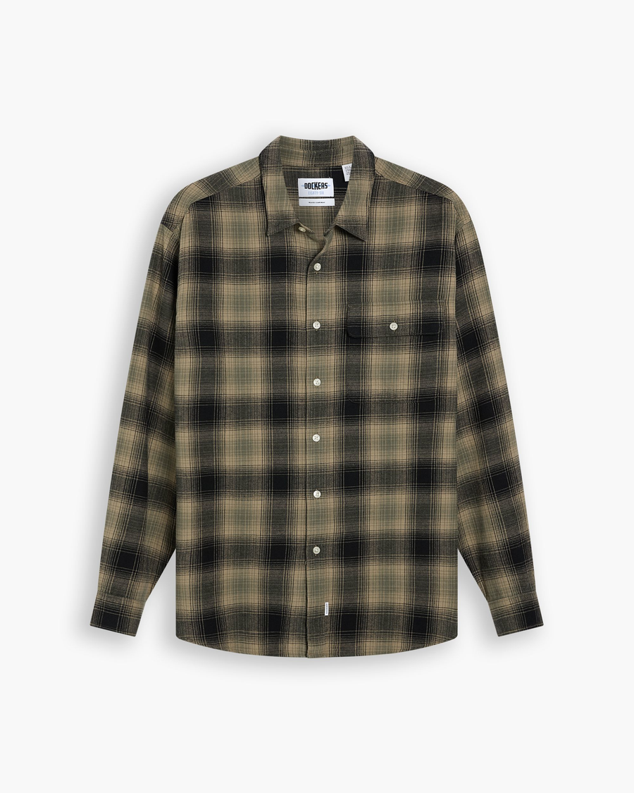 View of model wearing Anacortes Camo Eighty-Six 1-Pocket Shirt, Relaxed Fit.