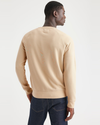 Back view of model wearing Apple Blossom Men's Regular Fit Icon Crewneck Sweatshirt.