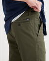 View of model wearing Army Green Men's Slim Fit Original Chino Pants.