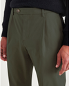 View of model wearing Army Green Men's Slim Tapered Fit Crafted Pants.
