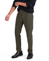 Front view of model wearing Army Green Men's Slim Tapered Fit Crafted Pants.