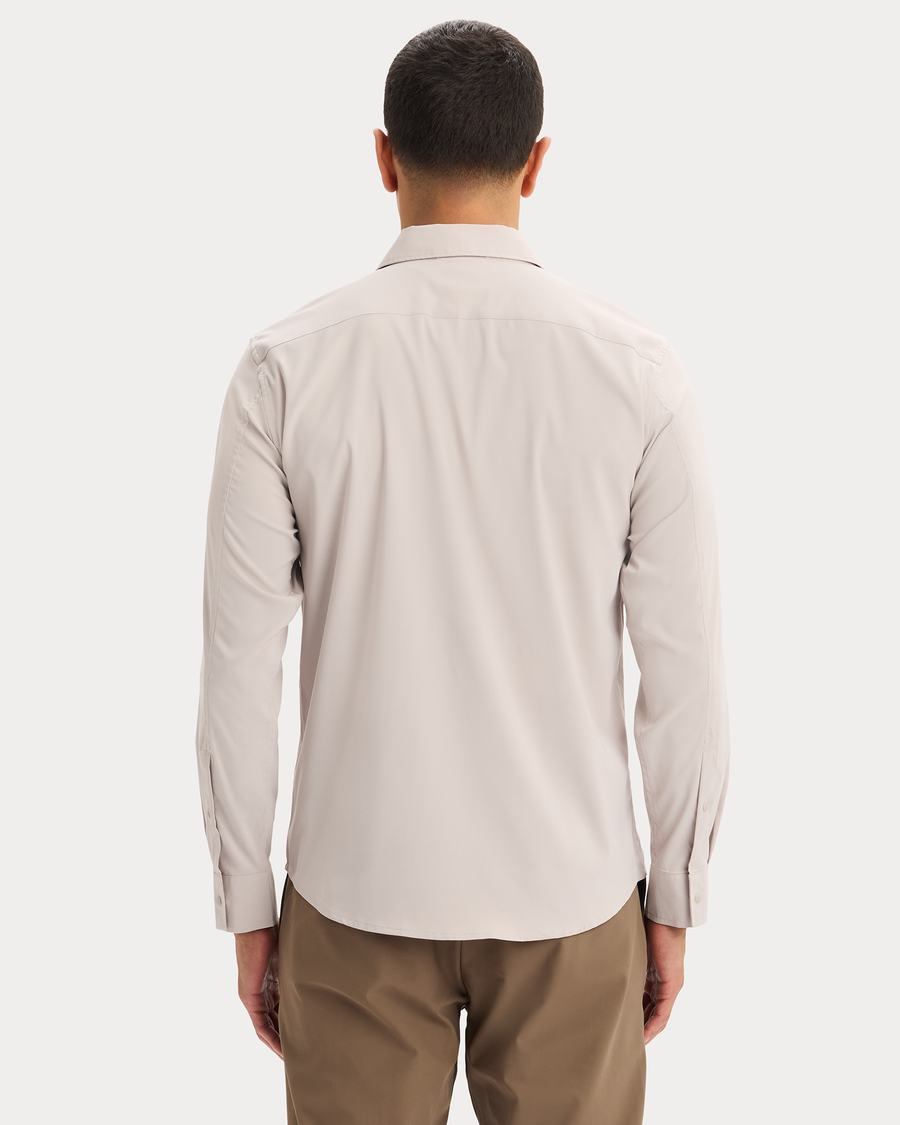 View of model wearing Ashes Of Roses Go Shirt Long Sleeve, Regular Fit.