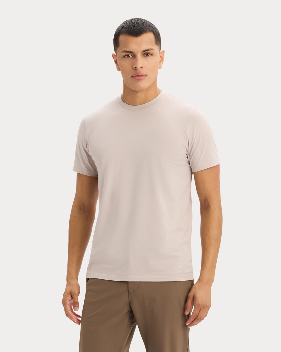 View of model wearing Ashes Of Roses Go Tee, Slim Fit.