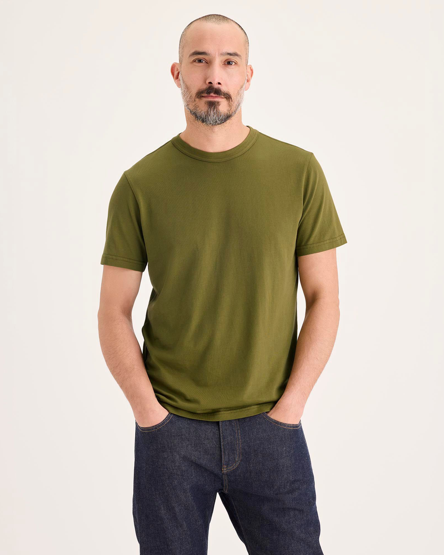 Front view of model wearing Avocado Crewneck Tee, Slim Fit.