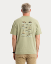 Back view of model wearing Bay Tea Graphic Tee, Regular Fit.