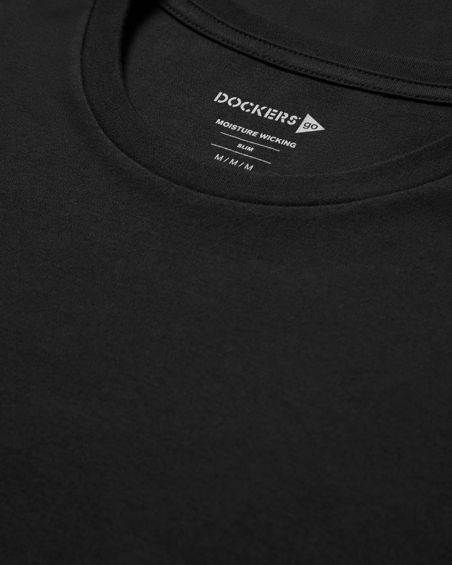 View of model wearing Beautiful Black Go Tee, Slim Fit.