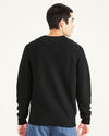 Back view of model wearing Beautiful Black Men's Regular Fit Crewneck Sweater.