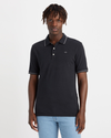 Front view of model wearing Beautiful Black Men's Slim Fit Original Polo.