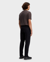 Back view of model wearing Beautiful Black Men's Straight Fit Smart 360 Flex California Chino Pants.