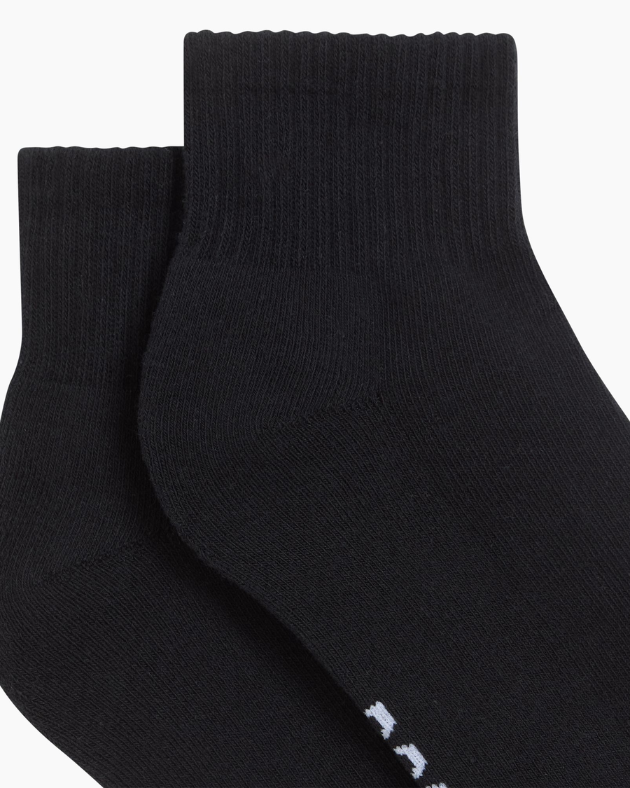 View of  Black Men's Quarter Socks - 3 Pack.