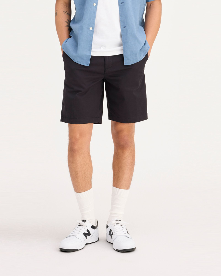 Front view of model wearing Black Men's Straight Fit Ultimate Short.