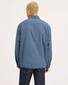 Back view of model wearing Bluefin Men's Relaxed Fit Coaches Shirt Jacket.
