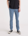 Front view of model wearing Bluefin Men's Skinny Fit Smart 360 Flex California Chino Pants.