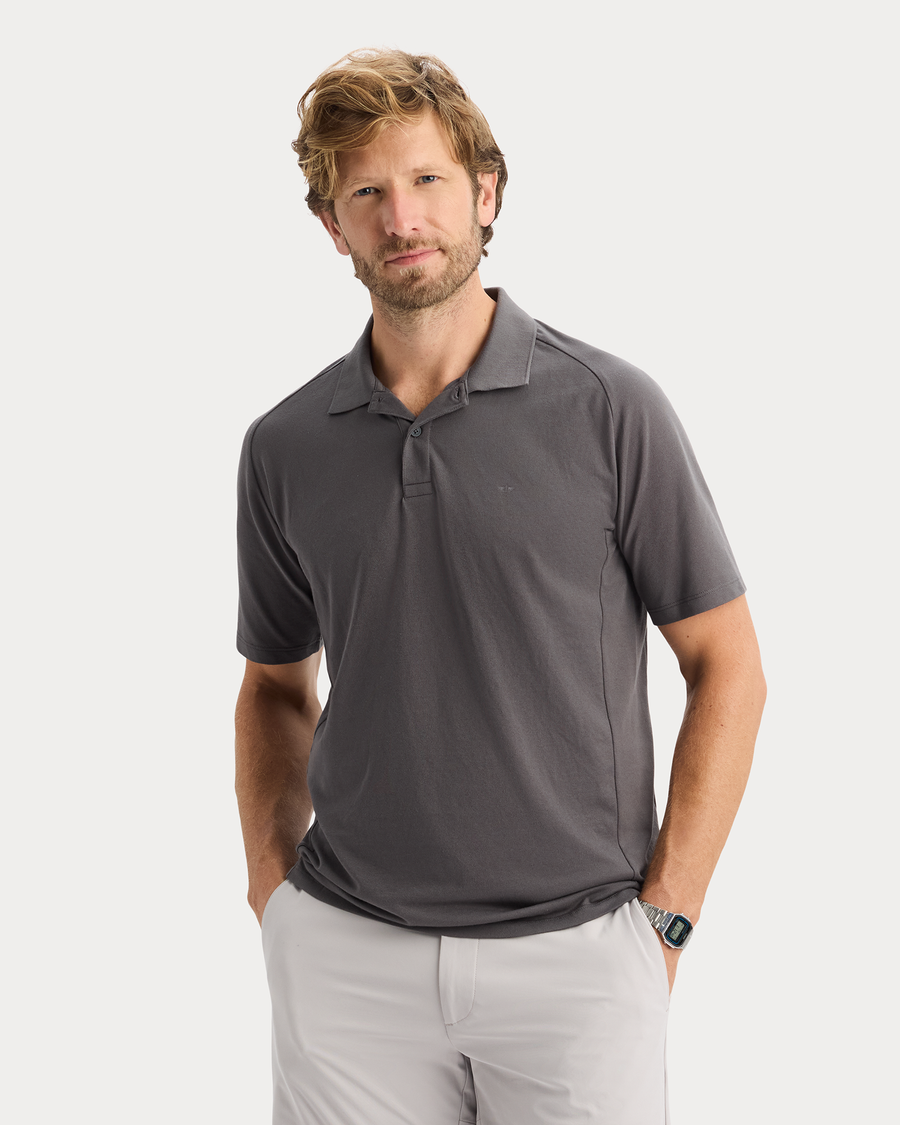 View of model wearing Boulevard Go Polo, Regular Fit.