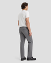 Back view of model wearing Burma Grey Signature Iron Free Khakis, Slim Fit with Stain Defender®.