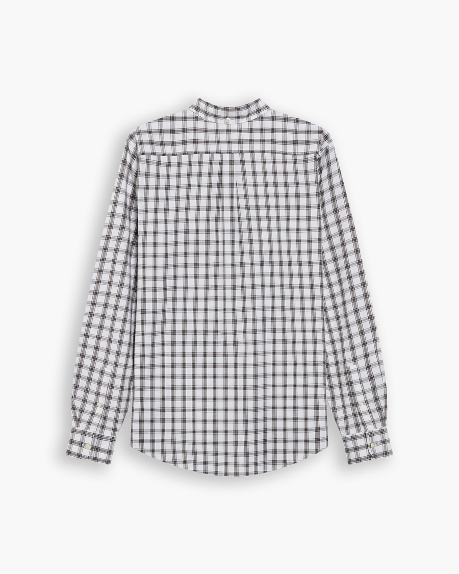 View of model wearing Calahan Chimera Lucent White Oxford Shirt, Slim Fit.