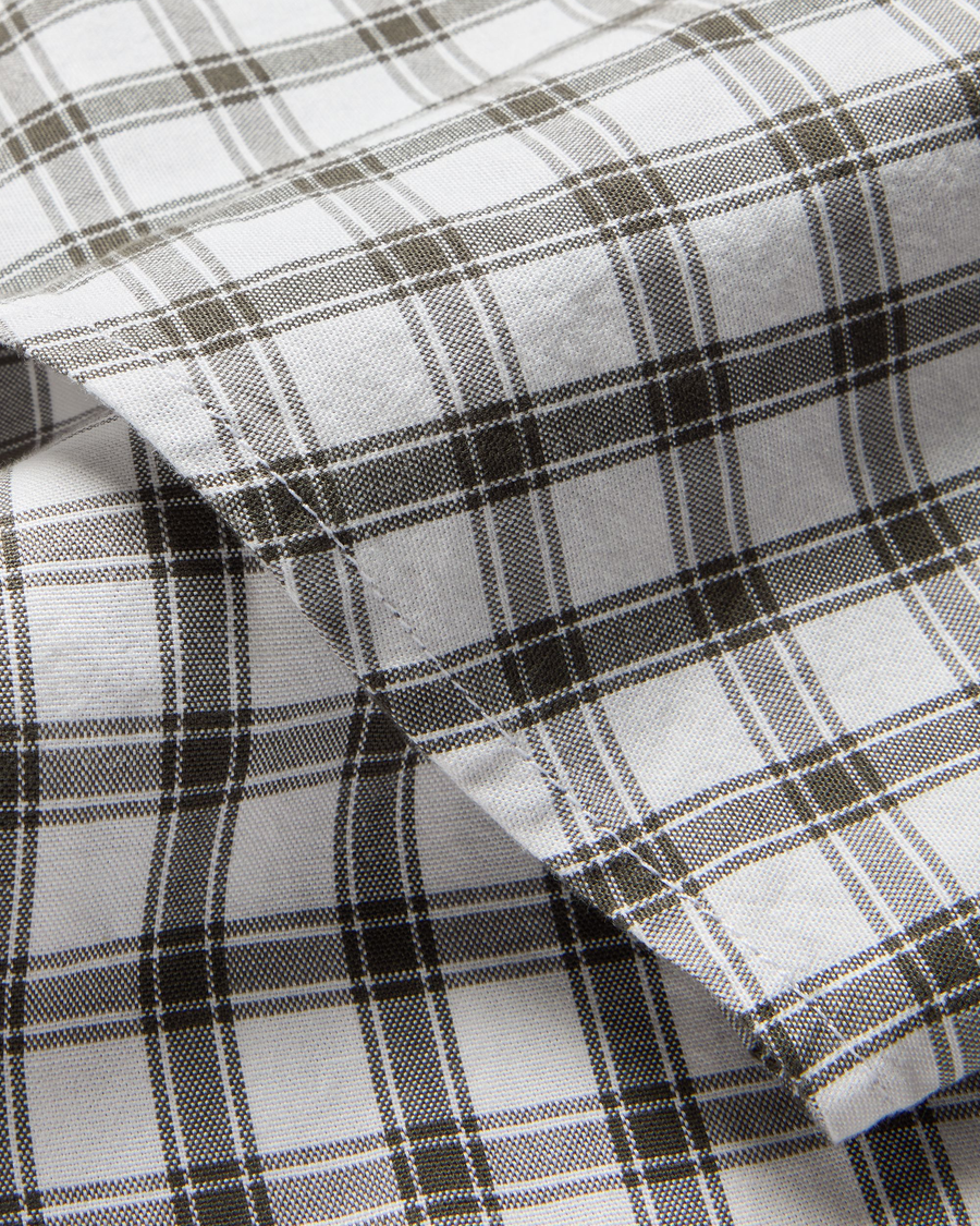 View of model wearing Calahan Chimera Lucent White Oxford Shirt, Slim Fit.