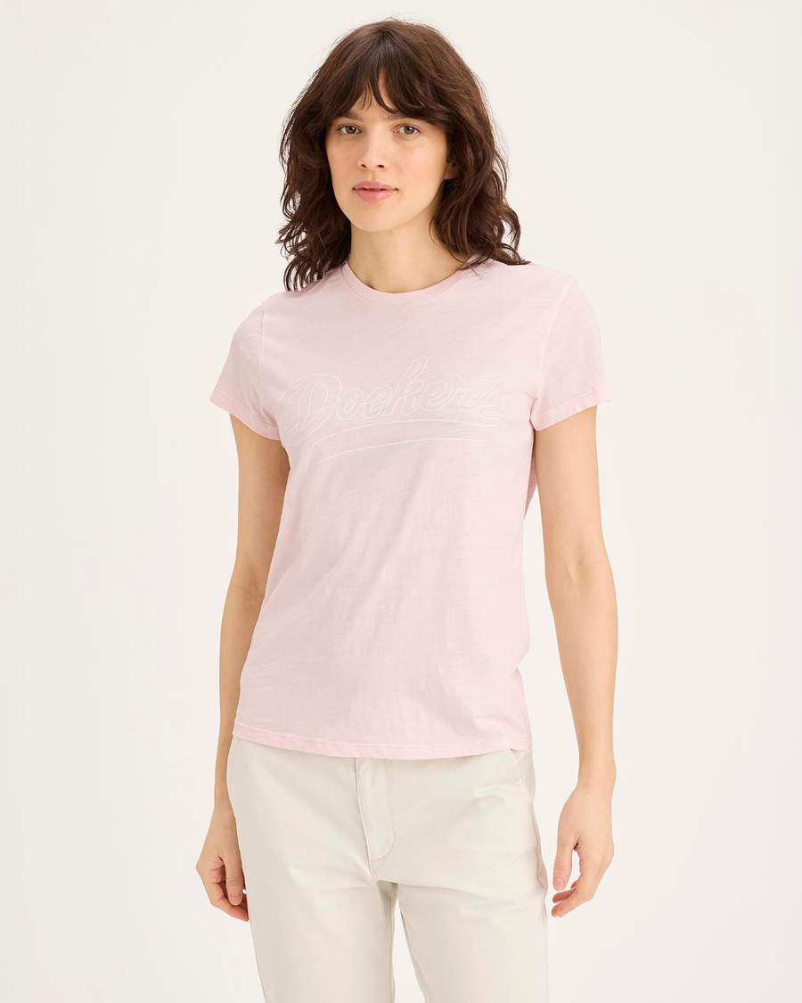 Front view of model wearing Calcite Graphic Tee, Slim Fit.