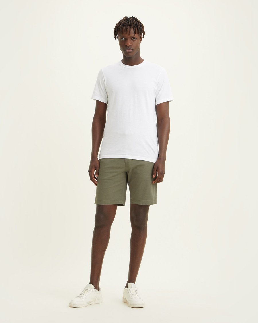 View of model wearing Camo Men's Supreme Flex Modern Chino Short.