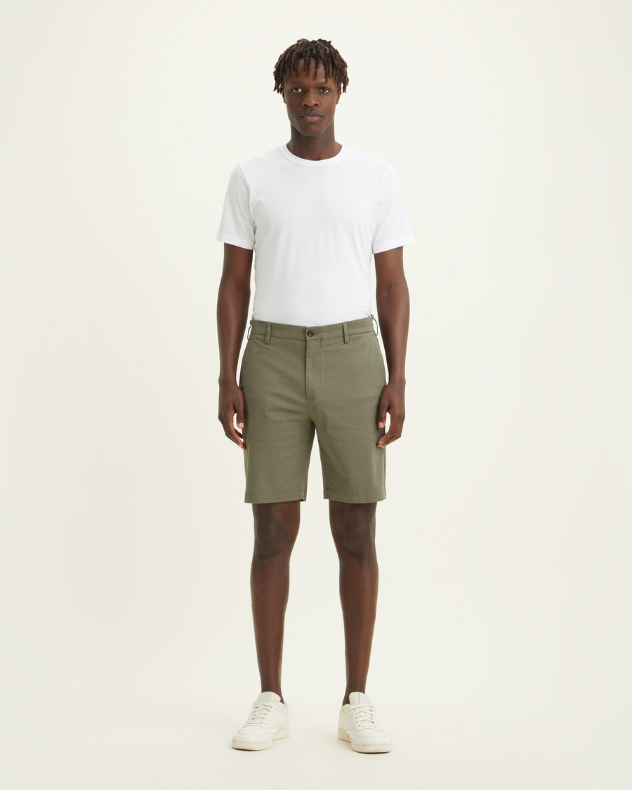 Front view of model wearing Camo Men's Supreme Flex Modern Chino Short.