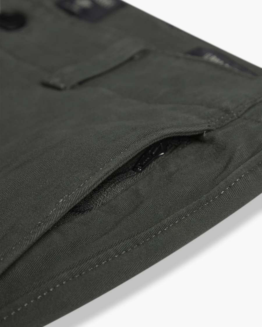 View of model wearing Chimera Alpha Chino Pants, Slim Fit.