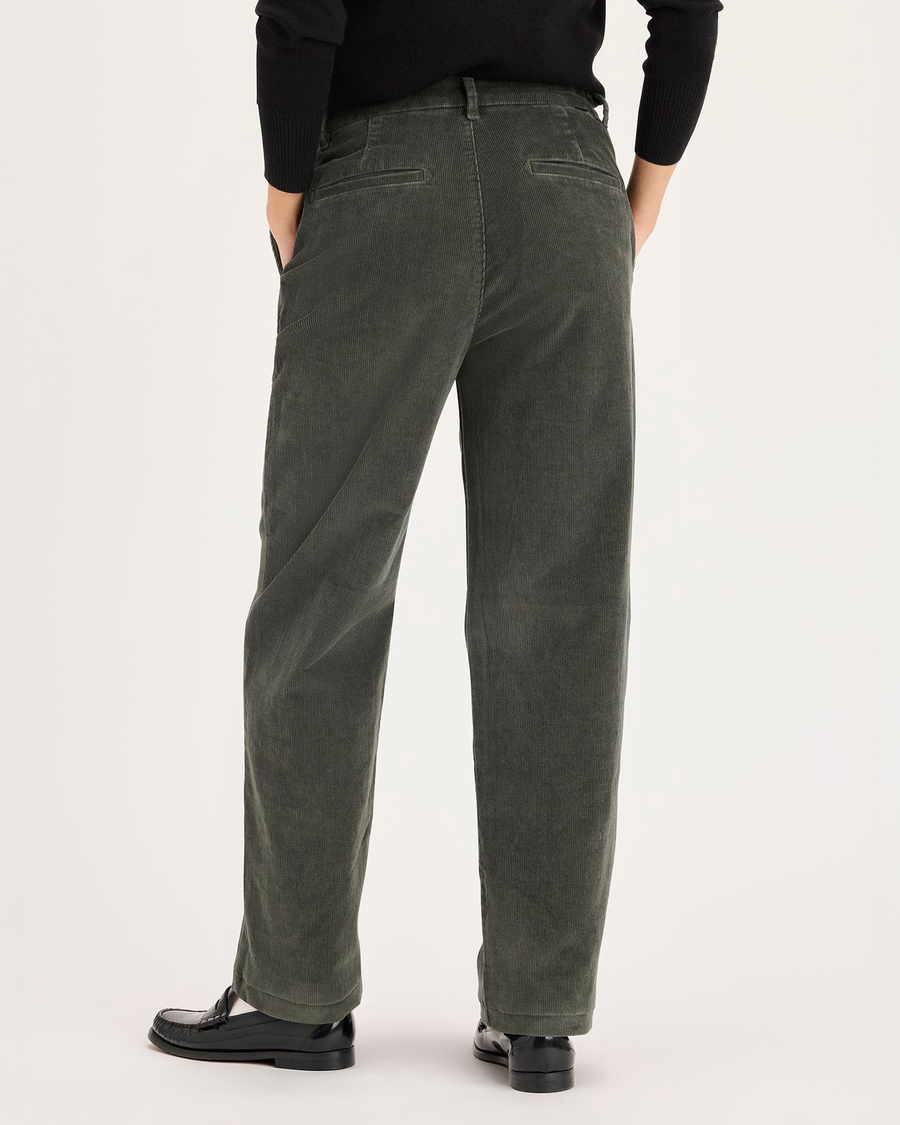 Back view of model wearing Chimera Blake Chino, High Straight Fit.