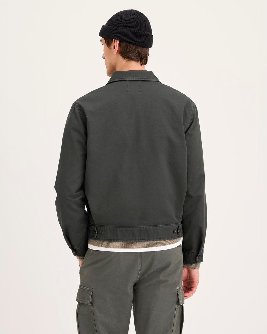 Back view of model wearing Chimera Mechanic's Jacket, Regular Fit.