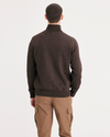 Back view of model wearing Coffe Bean Men's Regular Fit Icon Crewneck Sweatshirt.