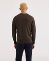 Back view of model wearing Coffee Bean Men's Regular Fit Crewneck Sweater.