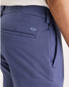 View of model wearing Crown Blue Go Activeflex Chino, Skinny Fit.