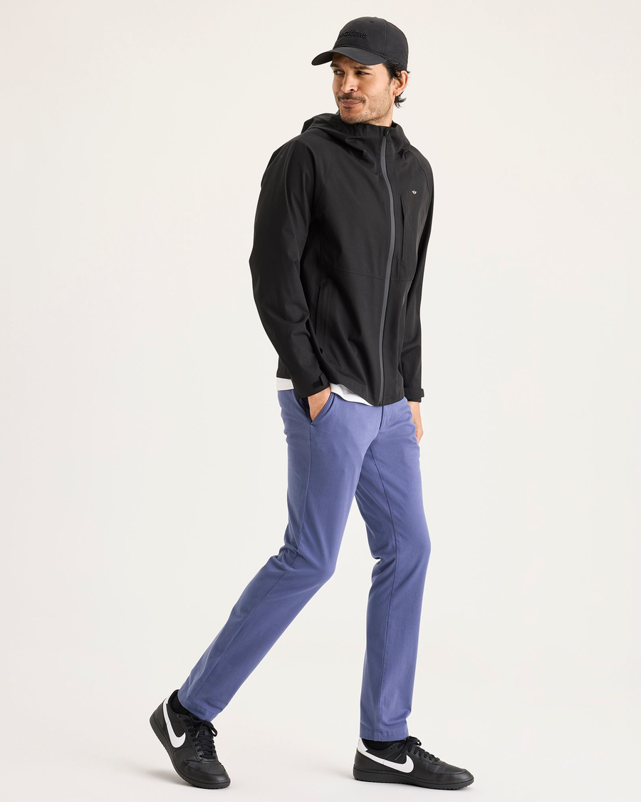 View of model wearing Crown Blue Go Activeflex Chino, Skinny Fit.