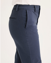 Side view of model wearing Crown Blue Women's Mid-Rise Slim Collins Trouser with Sculpt.