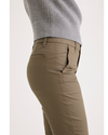 Side view of model wearing Cub Women's Slim Fit Weekend Chino Pants.