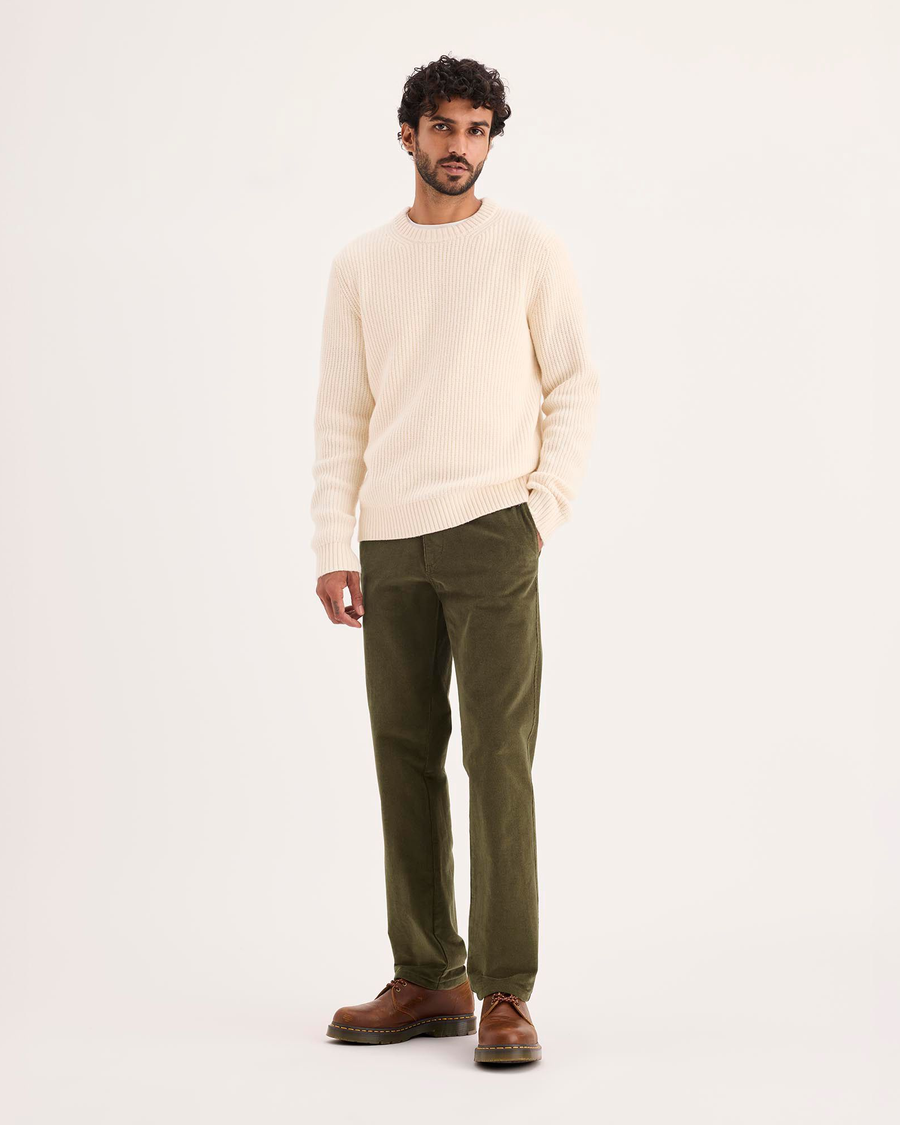 Front view of model wearing Dark Moss Ultimate Chino Pants with Smart 360 Flex™, Slim Fit.