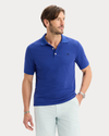 Front view of model wearing Deep Ultramarine Original Polo, Slim Fit.