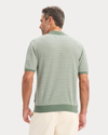 Back view of model wearing Duck Green Sweater Polo, Regular Fit.