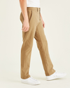 Side view of model wearing Ermine Crafted Khaki Pants, Slim Fit.