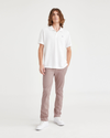 Front view of model wearing Fawn Men's Skinny Fit Smart 360 Flex California Chino Pants.