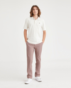 Front view of model wearing Fawn Men's Slim Fit Smart 360 Flex California Chino Pants.