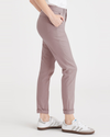 Side view of model wearing Fawn Women's Slim Fit Weekend Chino Pants.