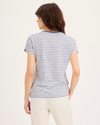 Back view of model wearing Folkstone Gray Favorite Tee Shirt, Slim Fit.