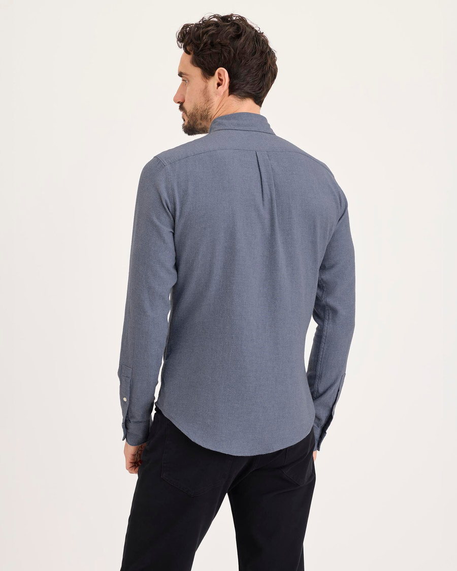 Back view of model wearing Folkstone Gray Original Shirt, Slim Fit.