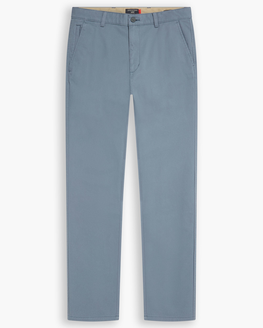 View of model wearing Folkstone Gray Ultimate Chino Pants with Smart 360 Flex™, Skinny Fit.