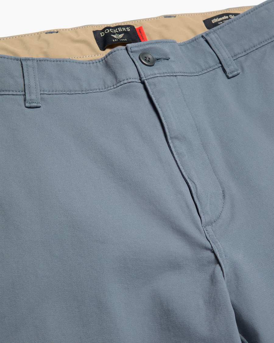 View of model wearing Folkstone Gray Ultimate Chino Pants with Smart 360 Flex™, Slim Fit.