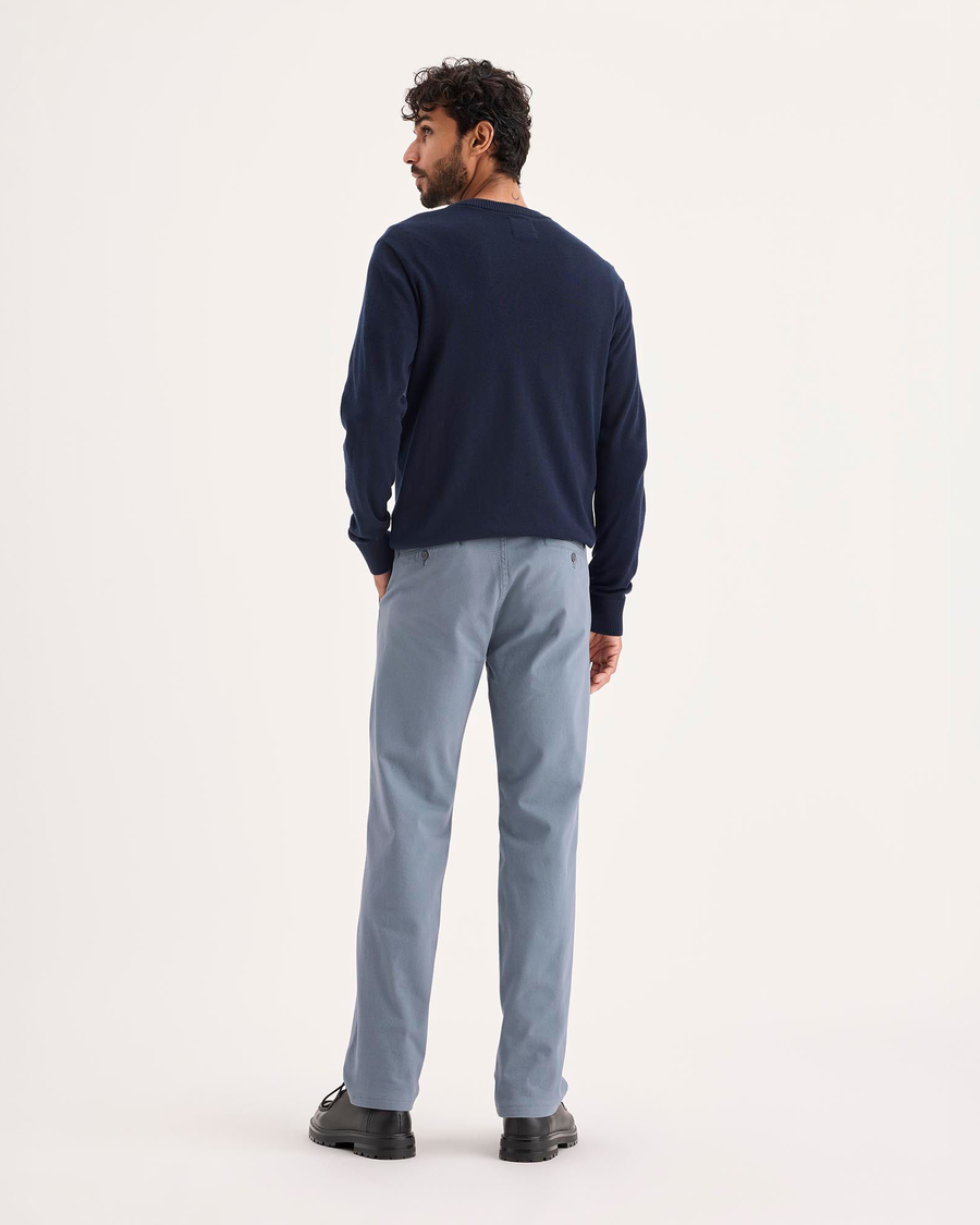 Back view of model wearing Folkstone Gray Ultimate Chino Pants with Smart 360 Flex™, Slim Fit.