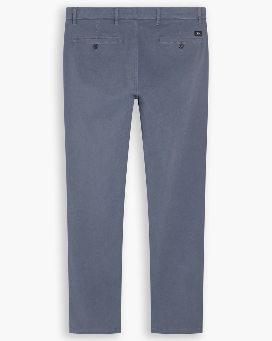 View of model wearing Folkstone Grey Essential Chino Pants, Slim Fit.