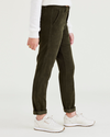 Side view of model wearing Forest Night Women's Slim Fit Weekend Chino Pants.