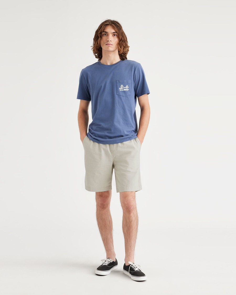 Front view of model wearing Grit Men's Pull-On Playa Short.