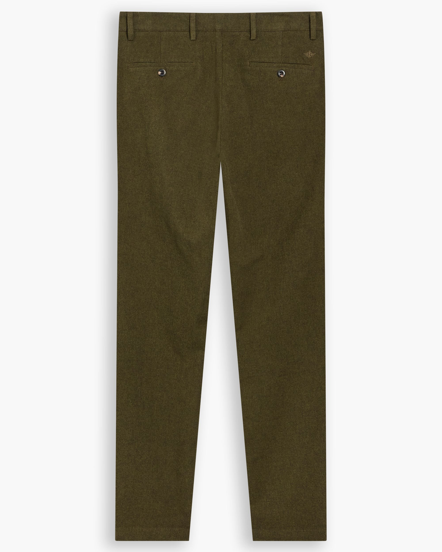 View of model wearing Hammond Crafted Khaki Pants, Slim Fit.