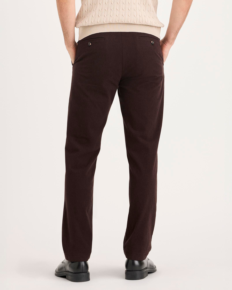 Back view of model wearing Hammond Mole Heather Crafted Khaki Pants, Slim Fit.